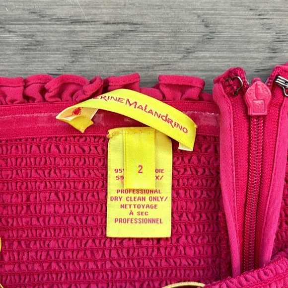 Catherine Malandrino| Finesse Strapless Jumpsuit in Geranium pink / 95% silk - Picture 7 of 15